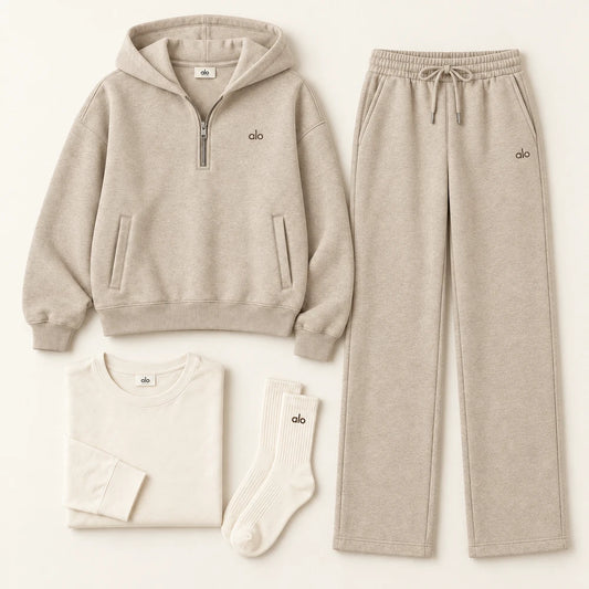 Half Zip Hooded Lounge Set