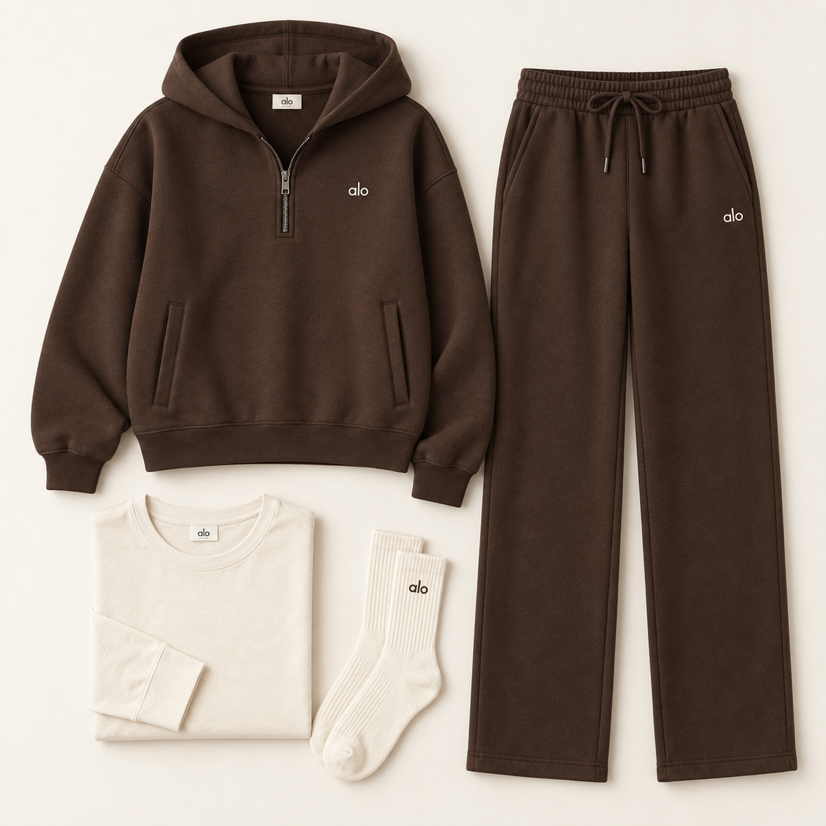 Women’s Half Zip Hooded Set