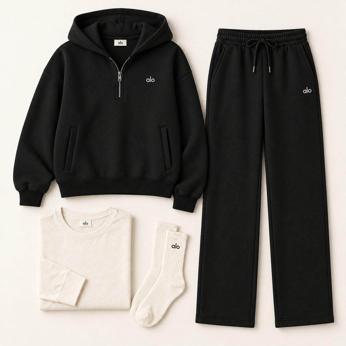 Women’s Half Zip Hooded Set