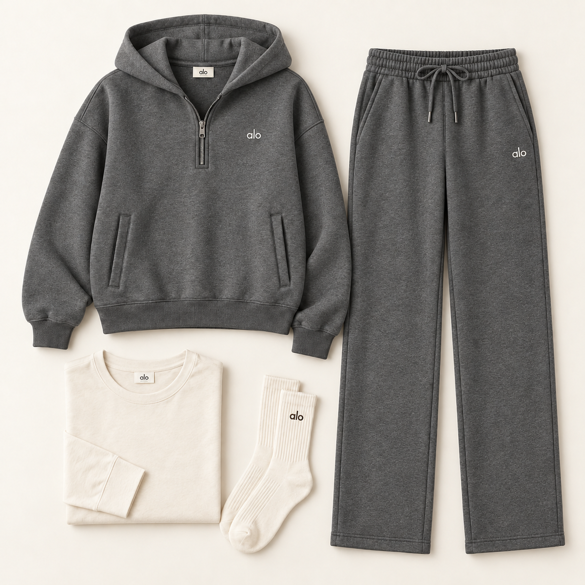 Women’s Half Zip Hooded Set