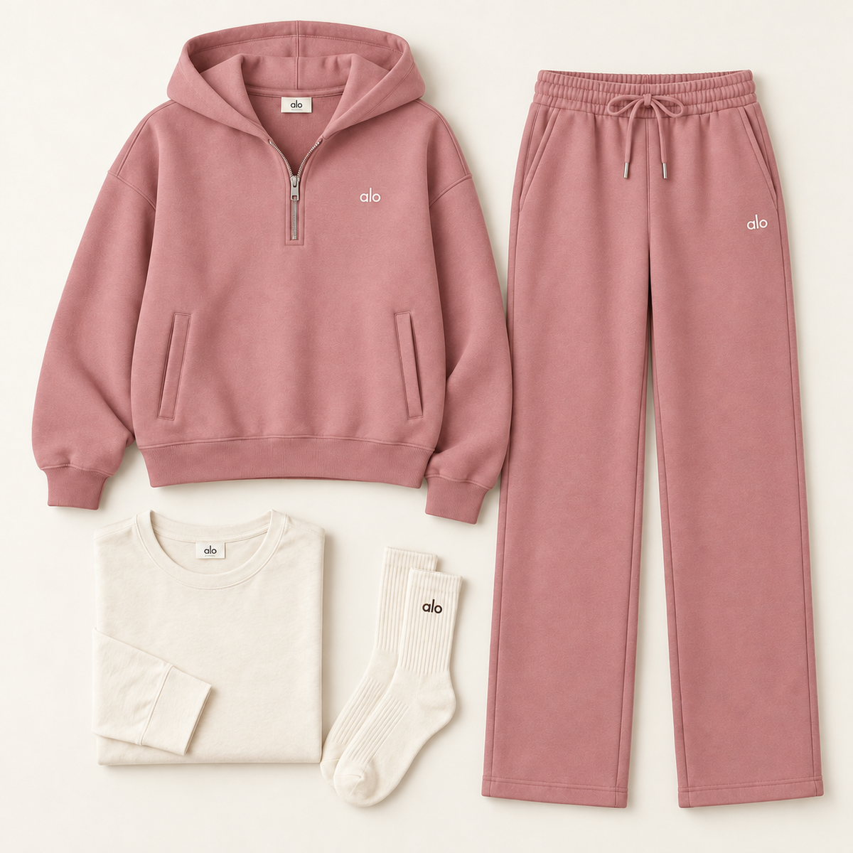 Women’s Half Zip Hooded Set